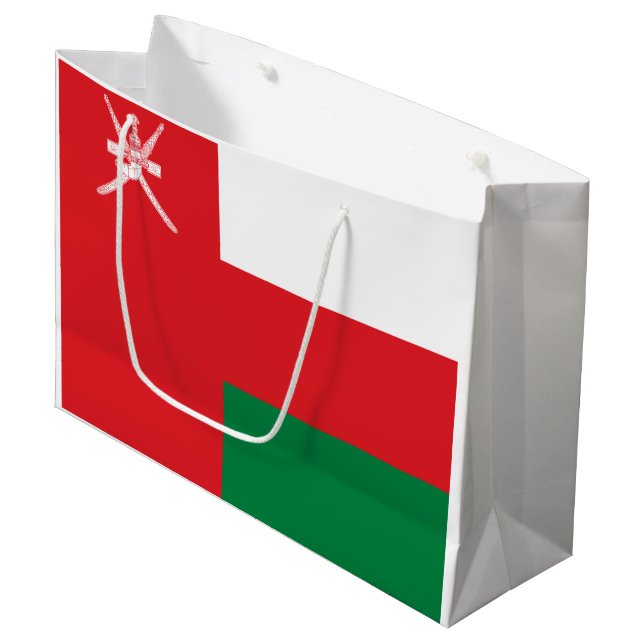 Grand Sac Cadeau Drapeau Oman (Devant Angle)