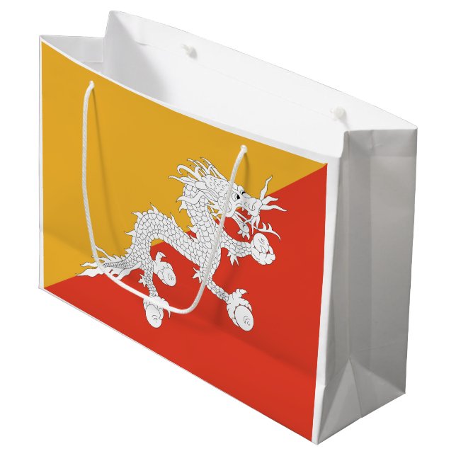 Grand Sac Cadeau Drapeau patriotique du Bhoutan (Devant Angle)