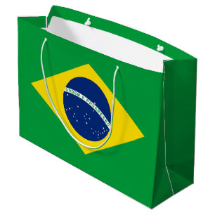 Grand Sac Cadeau Drapeau patriotique du Brésil