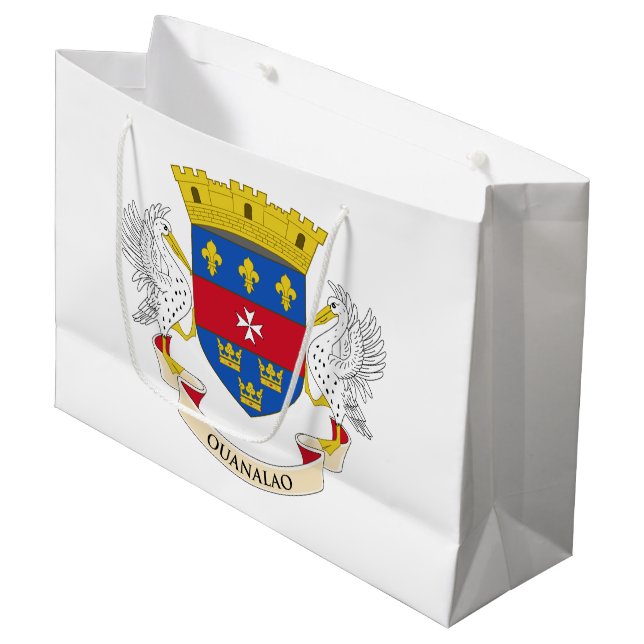 Grand Sac Cadeau Drapeau Saint-Barthélemy (Devant Angle)