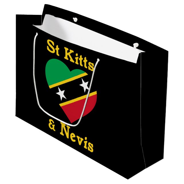 Grand Sac Cadeau Drapeau Saint-Kitts-Et-Nevis Indépendance Caraïbes (Devant Angle)