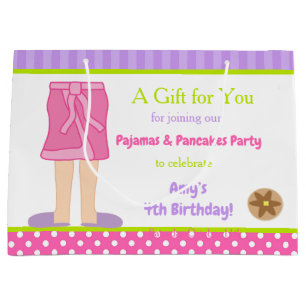 Grand Sac Cadeau Dressing Gown Pajamas et Pancakes Party