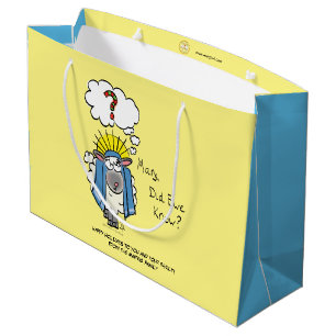 Grand Sac Cadeau Drôle Christian Noël mignon Mouton Dessin