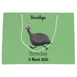 Grand Sac Cadeau Drôle dessin animé d'oiseau de Guineafowl