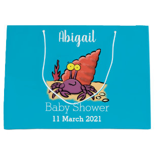 Grand Sac Cadeau Drôle mignon caricature pourpre crabe ermite