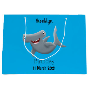 Grand Sac Cadeau Drôle mignon requin marteau dessin animé