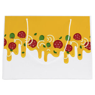 Grand Sac Cadeau Drôle Pizza au Fromage Rétro Coulant Keto Party