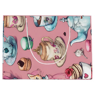 Grand Sac Cadeau Dusty Pink Wonderland Inspiré, Design original