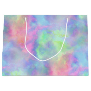 Grand Sac Cadeau éclaboussure d'aquarelle opale :