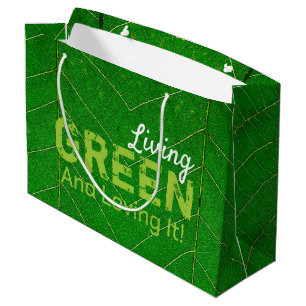Grand Sac Cadeau Eco Friendly Living Green
