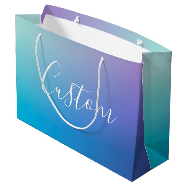 Grand Sac Cadeau Écriture de scénario éditable moderne | Ombre colo (Dos Angle)