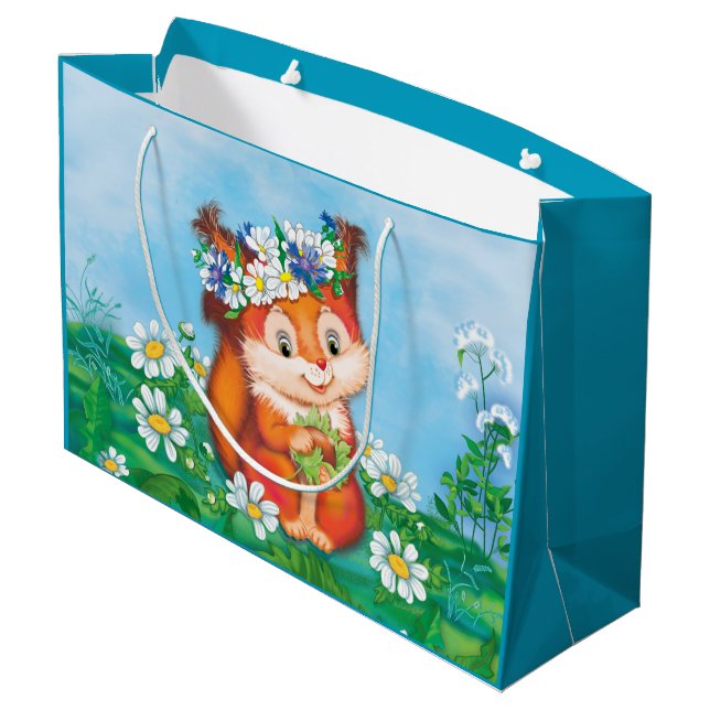 Grand Sac Cadeau Écureuil (Dos Angle)