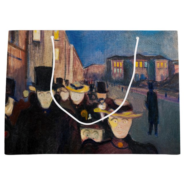 Grand Sac Cadeau Edvard Munch - Soirée sur Karl Johan Street (Devant)