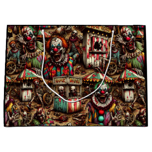 Grand Sac Cadeau Éffrayant Clown Déplaisant Zombie Abandonné Carnav