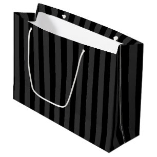 Grand Sac Cadeau Elagnat Black & Smoky Black Vertical Stripes