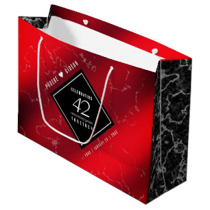 Grand Sac Cadeau Élégant 42e anniversaire du Mariage Jasper