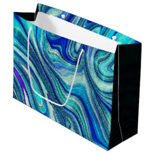 Grand Sac Cadeau Elégant Aquamarine Paua Rainbow Shell inspiré