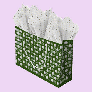 Grand Sac Cadeau Élégant Bal de Golf Moderne & Tee Green
