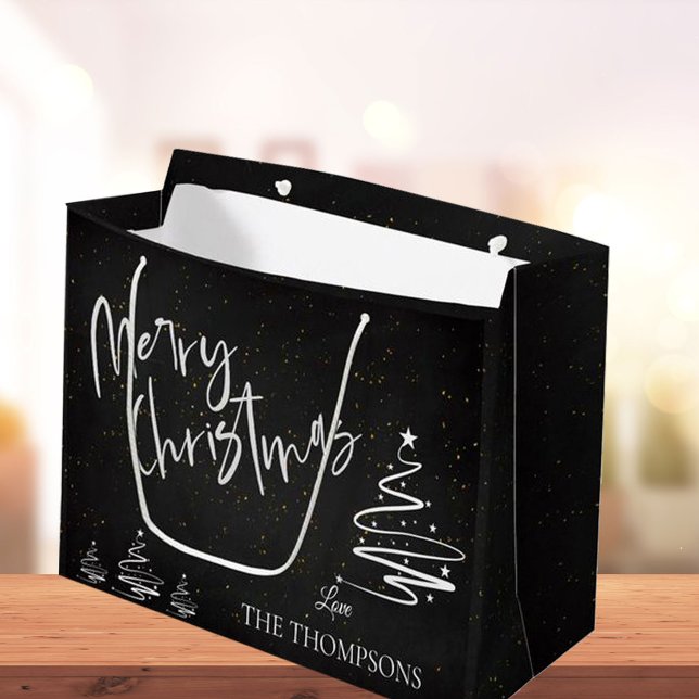 Grand Sac Cadeau Elégant Chalkboard tendance Joyeux Noël (Créateur téléchargé)