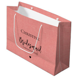 Grand Sac Cadeau Élégant Merci de Bridesmaid