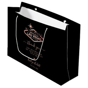 Grand Sac Cadeau Elégant Merci de fête d'anniversaire de Las Vegas