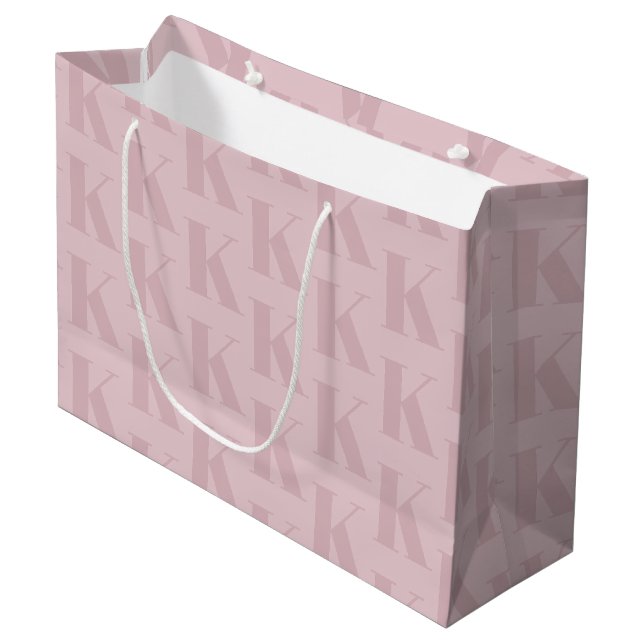 Grand Sac Cadeau Élégant Monogramme d'entreprise violet (Devant Angle)