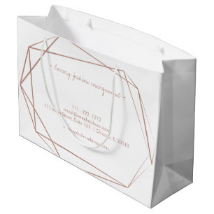 Grand Sac Cadeau Elégant Rose Gold Foil cadres Moderne Professionne