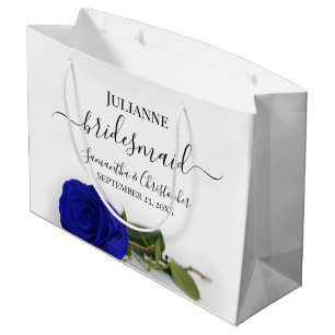 Grand Sac Cadeau Élégant Rose Royal Blue Posh Bridesmaid Mariage