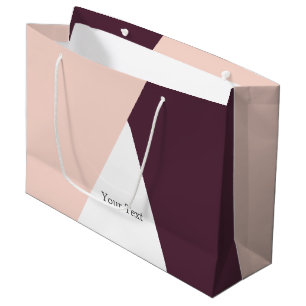 Grand Sac Cadeau Élégant rougissent le rose et les triangles