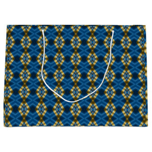 Grand Sac Cadeau Elégant Royal Blue et Gold Luxury