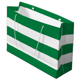 Grand Sac Cadeau Élégant Simple Pepperment Vert Blancs