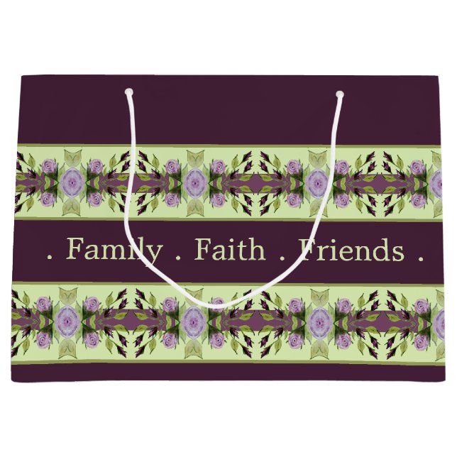 Grand Sac Cadeau Élégant violet foncé (Devant)