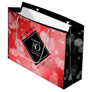 Grand Sac Cadeau Elégante 80ème anniversaire du Mariage de Ruby