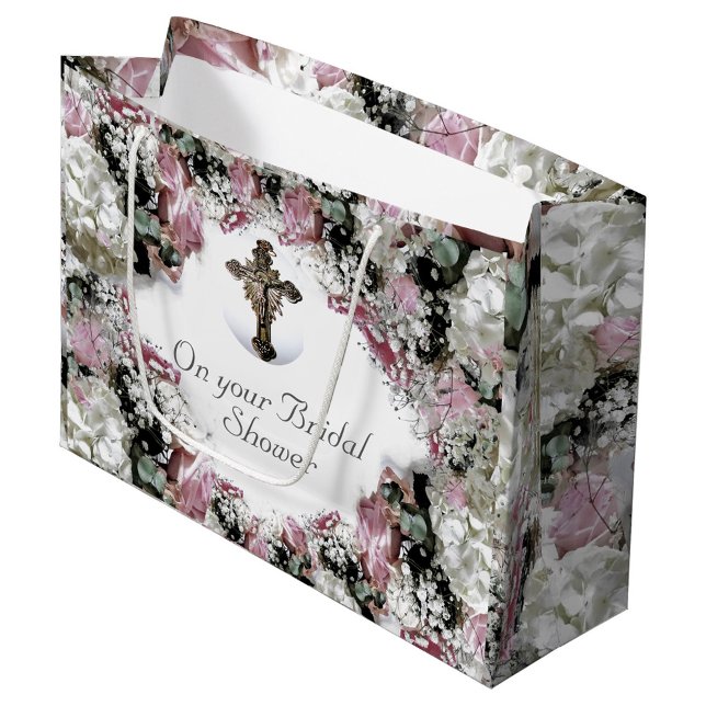 Grand Sac Cadeau Élégante Baby Shower Catholique (Créateur téléchargé)