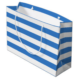 Grand Sac Cadeau Elégante Bleu Blancs Modèle moderne Chic