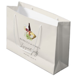 Grand Sac Cadeau Élégante Fête de Fiançailles Charcuterie Vin & Fro
