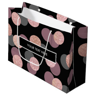 Grand Sac Cadeau élégante parties scintillant d'or rose confetti
