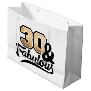Grand Sac Cadeau Elégante trente fabuleuses femmes d'anniversaire