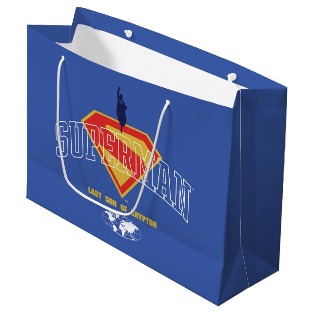 Grand Sac Cadeau Emblème du Dernier Fils de Krypton (Devant Angle)