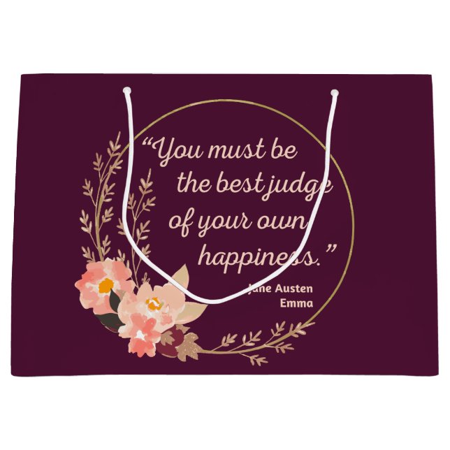 Grand Sac Cadeau Emma De Jane Austen Citation I - Style Cute (Devant)