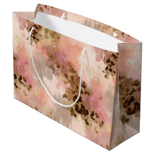 Grand sac cadeau Empreinte de léopard Abstrait