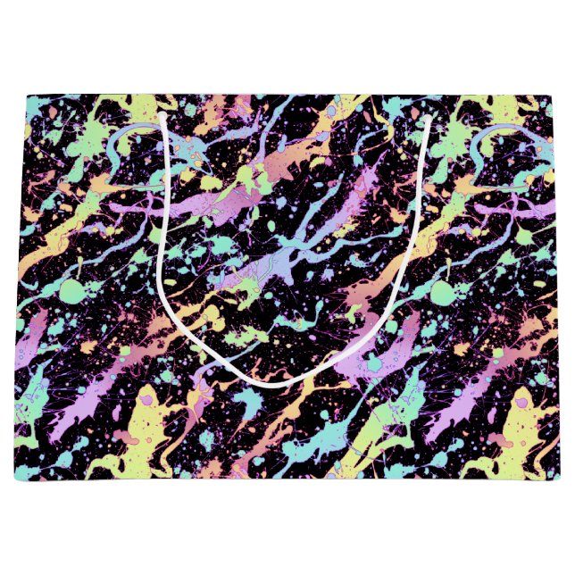 Grand Sac Cadeau encre arc-en-ciel extrême : (Devant)