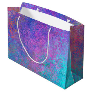 Grand Sac Cadeau Encre d'alcool arc-en-ciel, Abstrait coloré