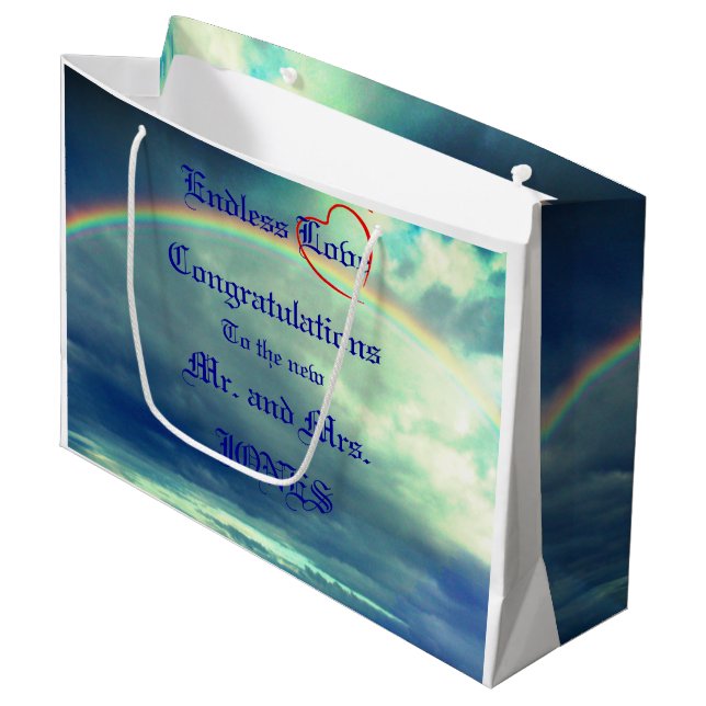 Grand Sac Cadeau Endless Love Mariage Cadeau (Devant Angle)
