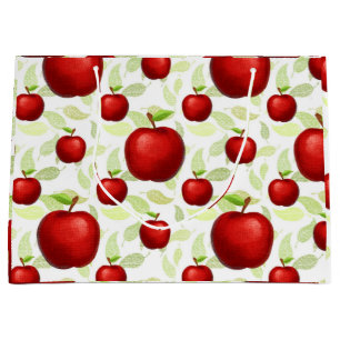 Grand Sac Cadeau Enseignant Pommes Arbre Motif Enseignant d'art pré