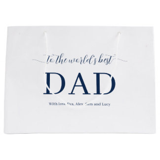 Grand Sac Cadeau Ensemble de coffret personnalisé Meilleur Papa du