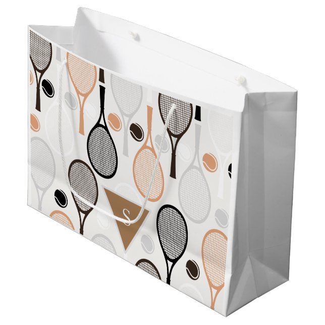Grand Sac Cadeau Entraîneur Pastel Soft Joueur de tennis Anniversai (Devant Angle)