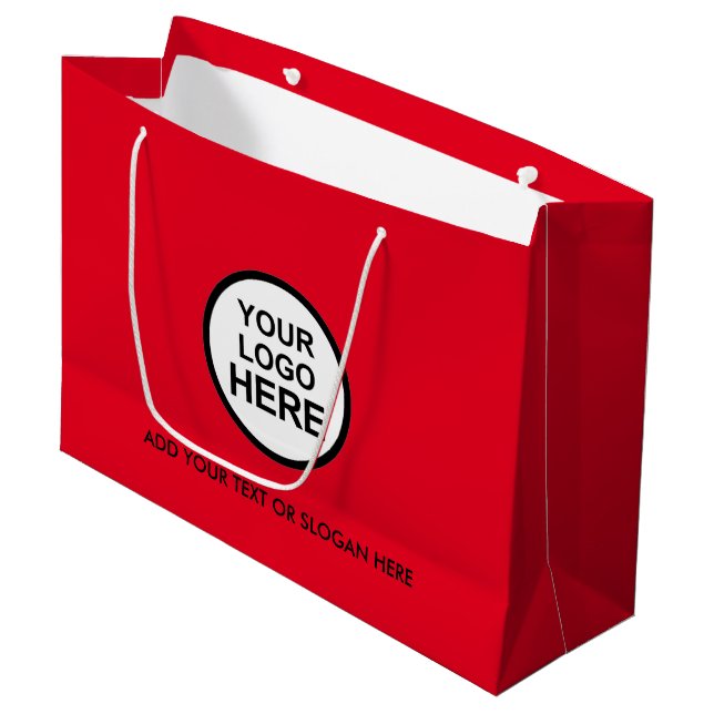 Grand Sac Cadeau Entreprise Promotionnelle | Achats Grande Taille L (Devant Angle)