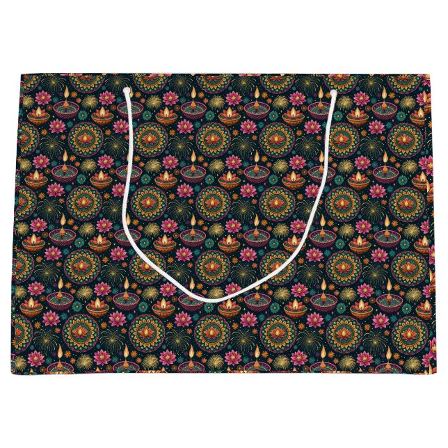 Grand Sac Cadeau Enveloppement festif indien (Devant)