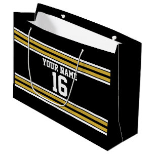 Grand Sac Cadeau Équipe cycliste Black with Gold White Stripes